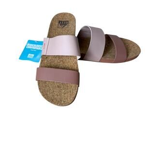 REEF NWT Womens Cushion Vista Slide Sandal Cameo Rose Pink 9 Beach Vacation Surf